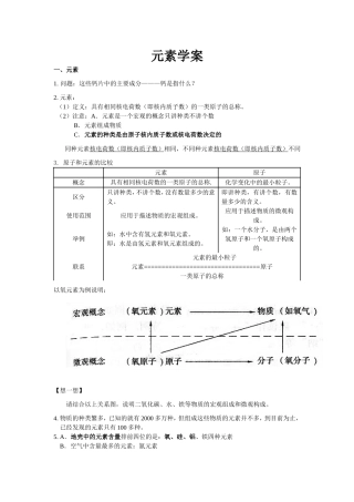 九年级化学元素学案