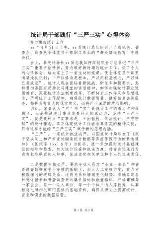 统计局干部践行“三严三实”心得体会