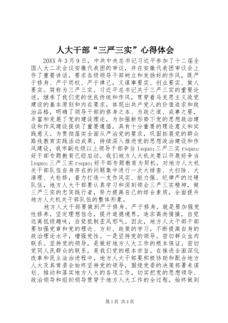 人大干部“三严三实”心得体会