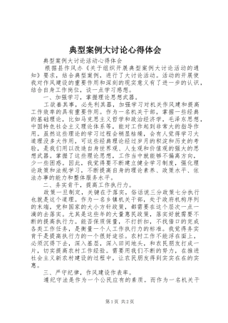 典型案例大讨论心得体会