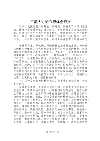 三新大讨论心得体会范文