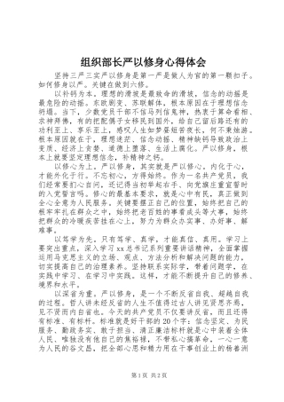 组织部长严以修身心得体会