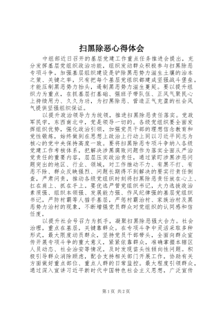 扫黑除恶心得体会