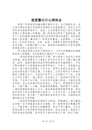 观看警示片心得体会