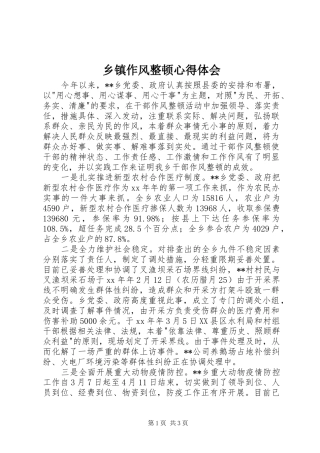 乡镇作风整顿心得体会