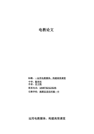 运用电教媒体