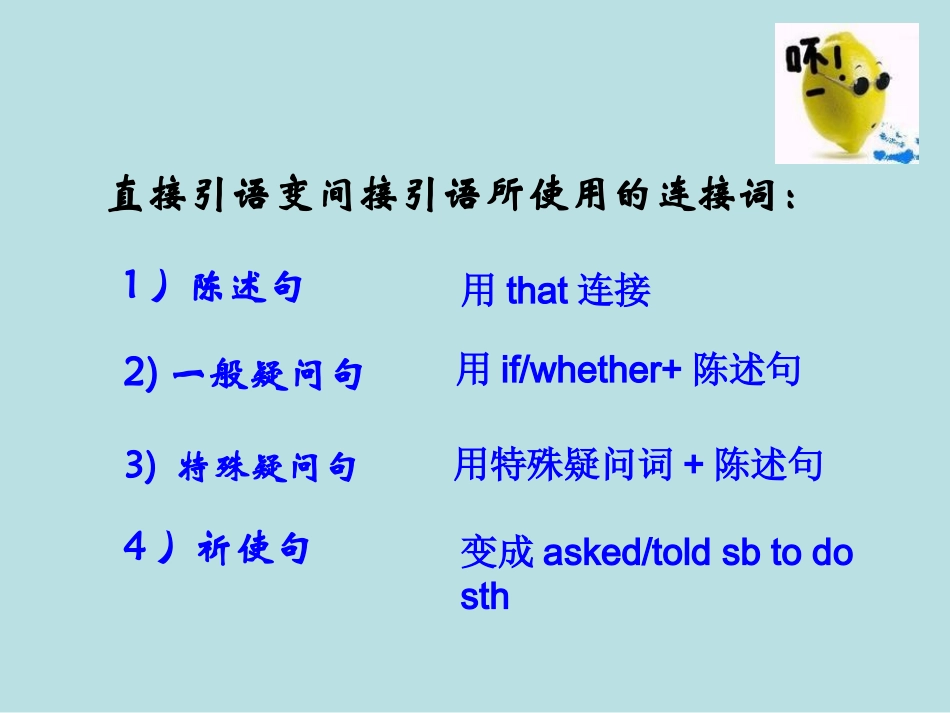 英语：直接引语变间接引语课件_第3页