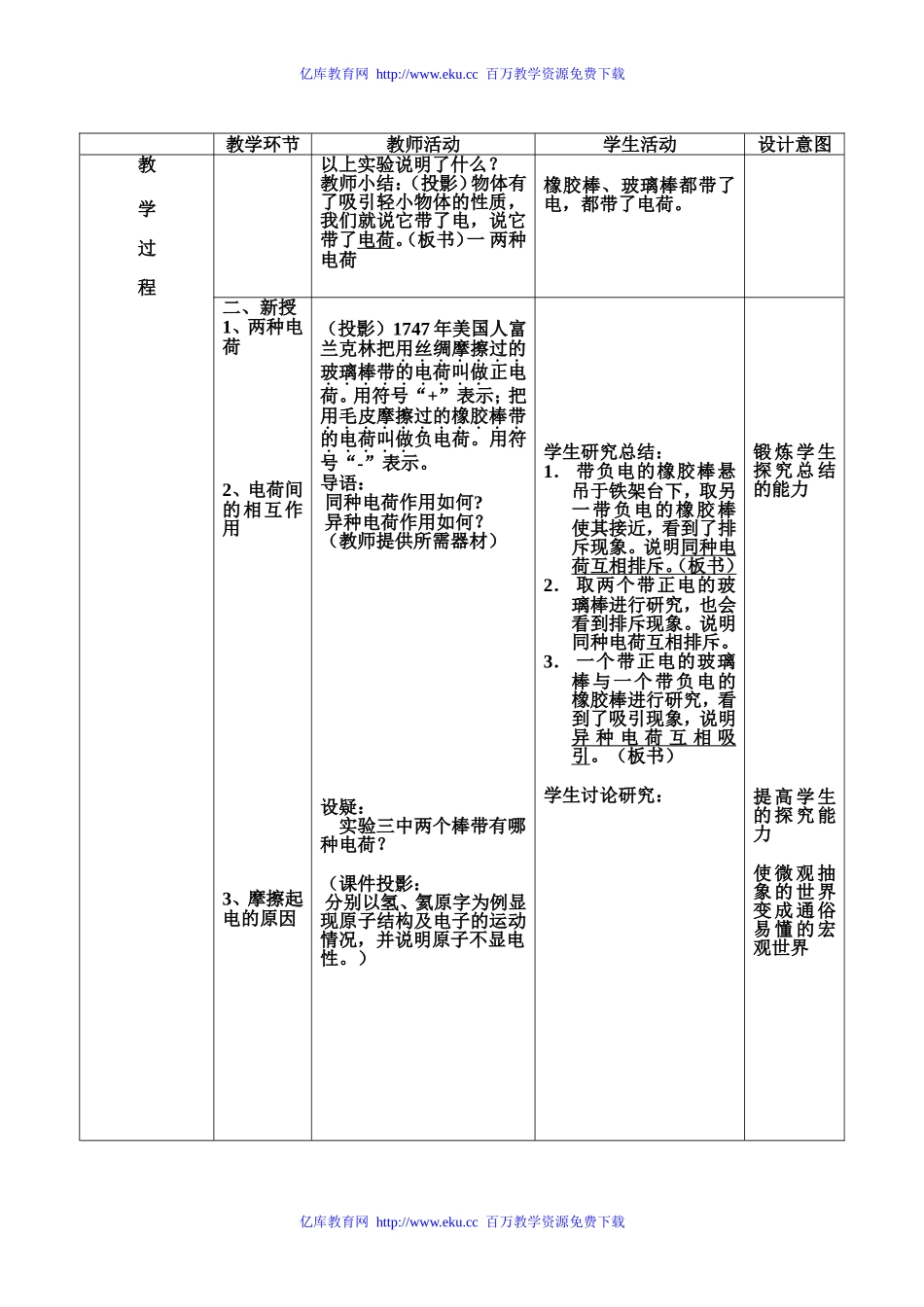 九年级上物理151两种电荷教案_第3页