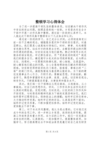 整顿学习心得体会