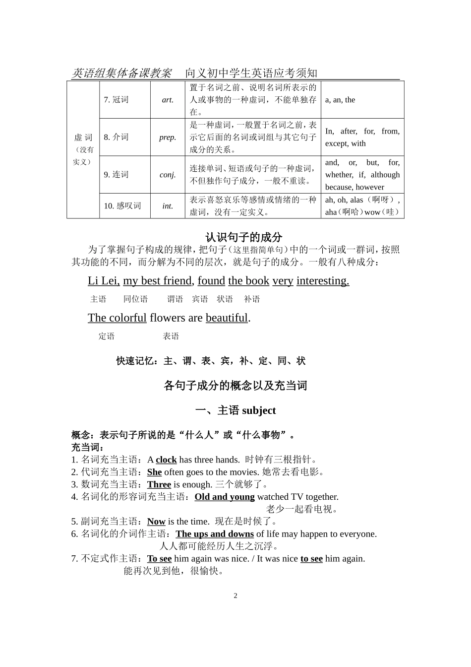 英语句子成分的认识和划分[1]_第2页