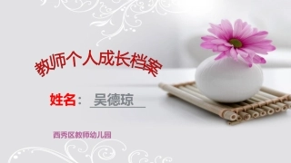 幼儿园吴德琼教师成长档案