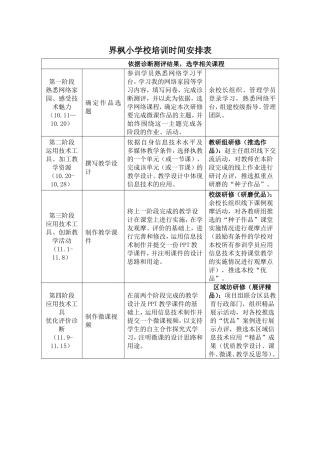 界枫小学校培训时间安排表