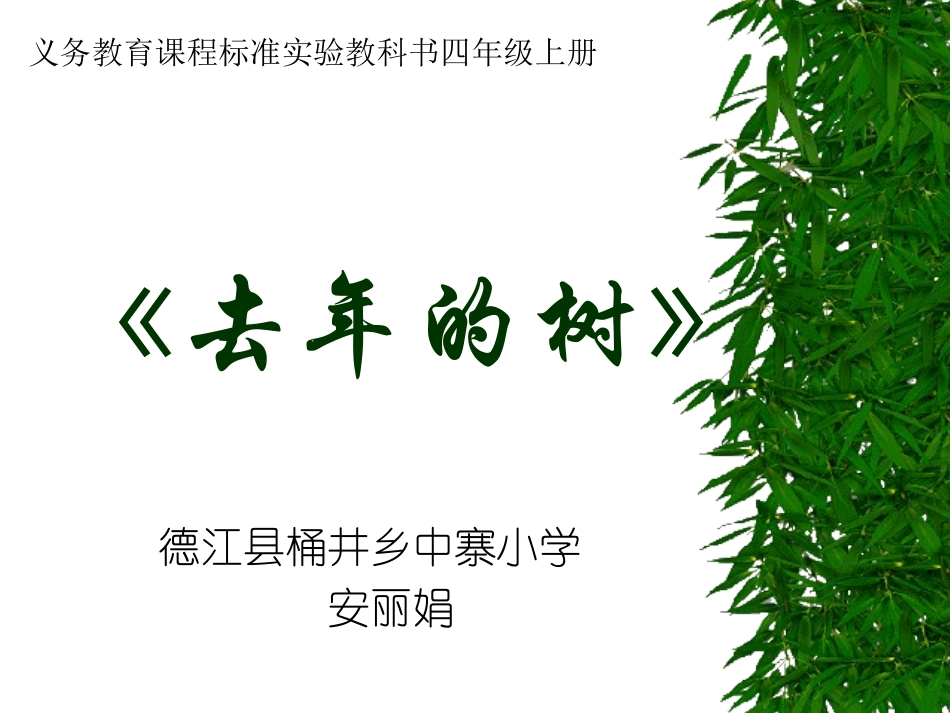四年级上册《去年的树》课件_第1页