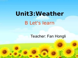 新版pep小学英语四年级下册U3WeatherBlet'slearn