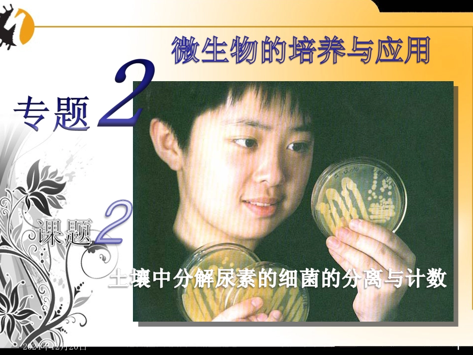 土壤中分解尿素的细菌的分离和计数课件精校版_第1页