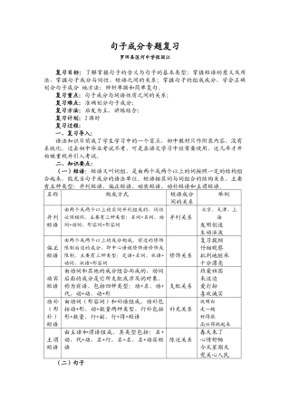 句子成分专题复习