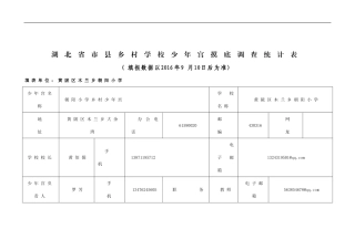 朝阳小学乡村学校少年宫摸底调查统计表