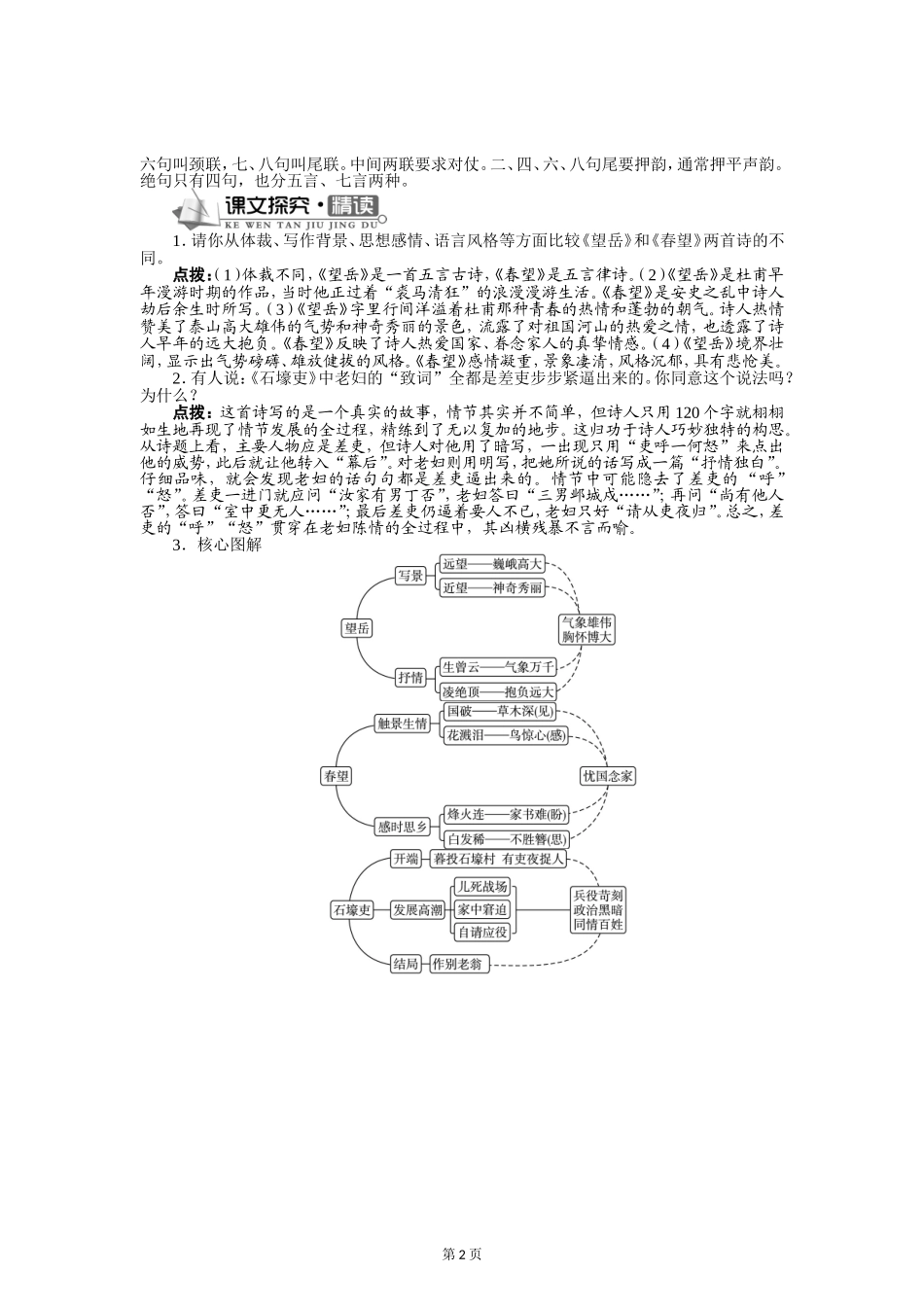 八年级语文（上）导学案－25　杜甫诗三首_第2页