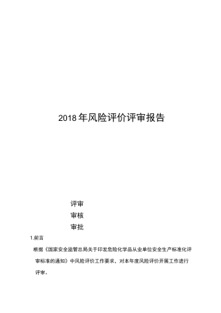 双重预防体系风险评价报告