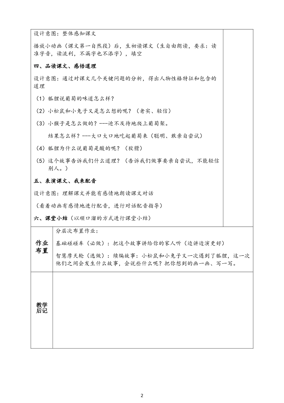酸的和甜的教案_第2页
