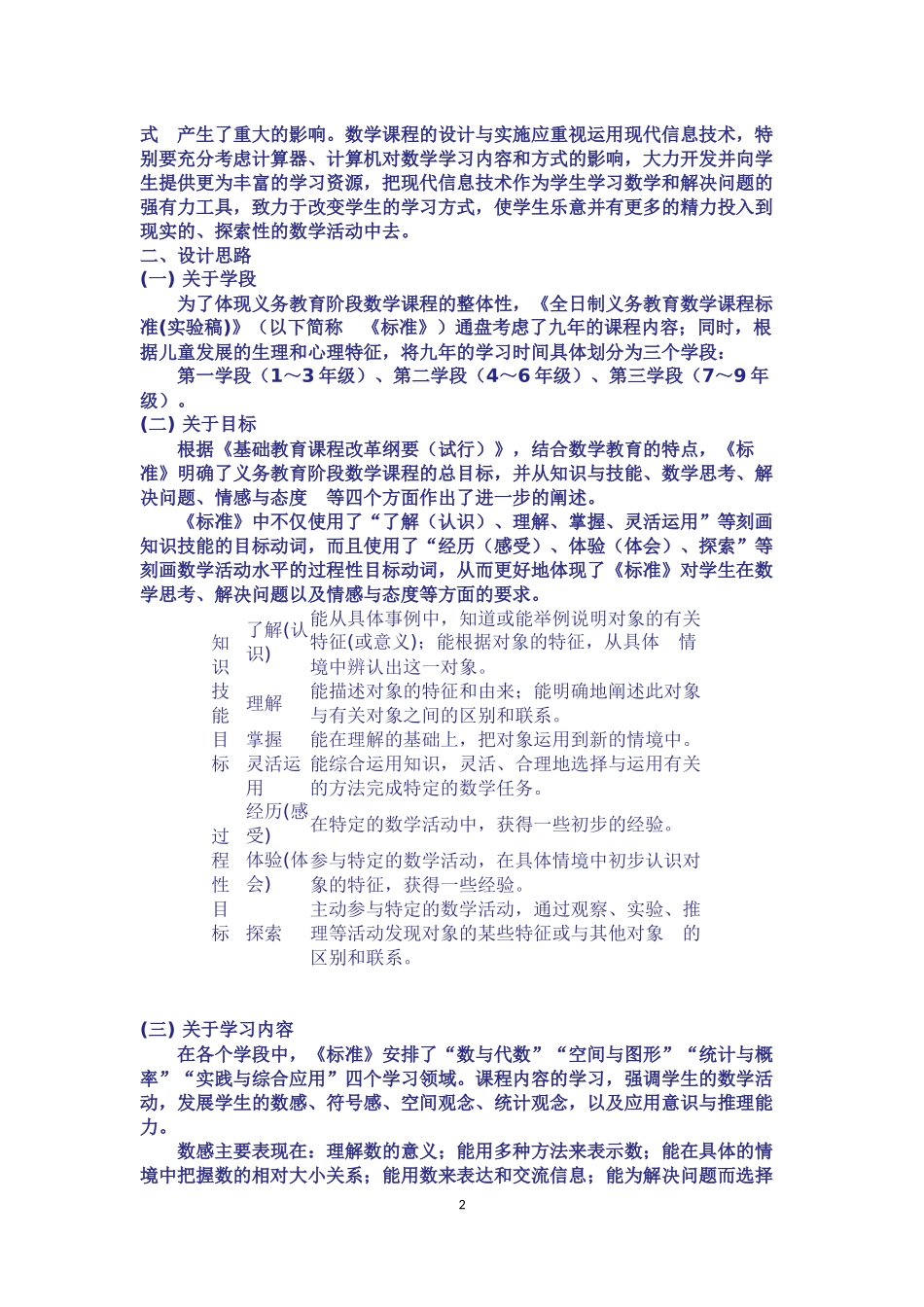 小学数学新课程标准_第2页