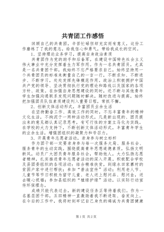 共青团工作感悟