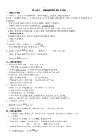 第6单元碳和碳的氧化物