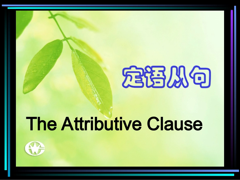 高中英语定语从句详解(绝对经典课件)_第1页