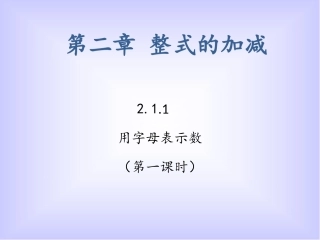 整式第一课时