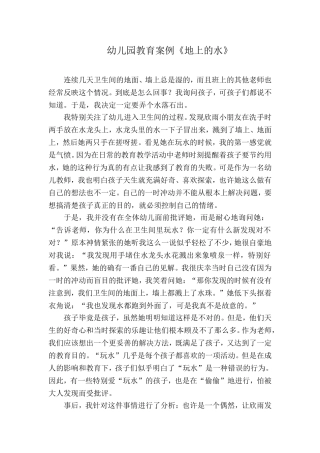 幼儿园教育案例《地上的水》