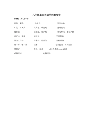 八年级上Unit3默写试卷1