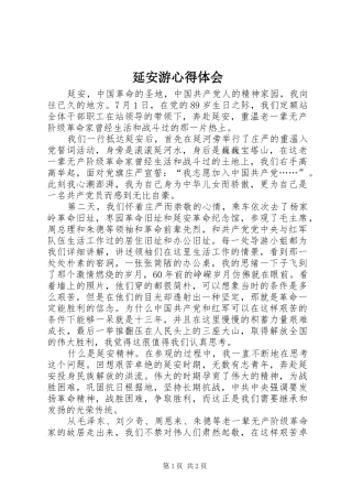 延安游心得体会