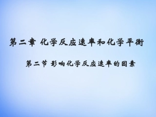 第二章第二节影响化学反应速率的因素