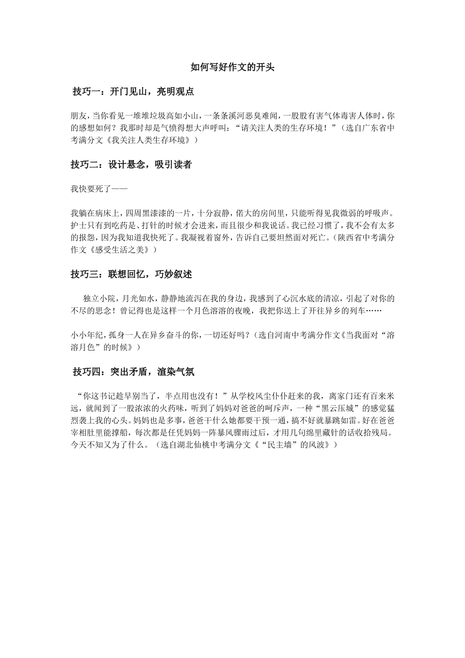 如何写好作文的开头_第1页