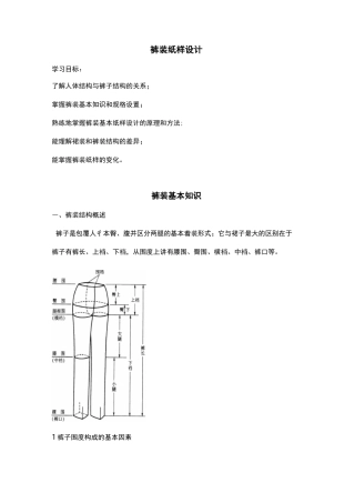 裤装纸样设计讲解