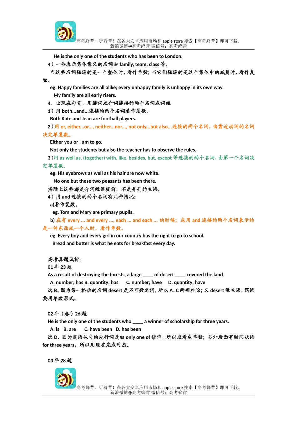 高考蜂背之【2014必备】历届考生最关注的英语十大考点：语法总结全集_第3页