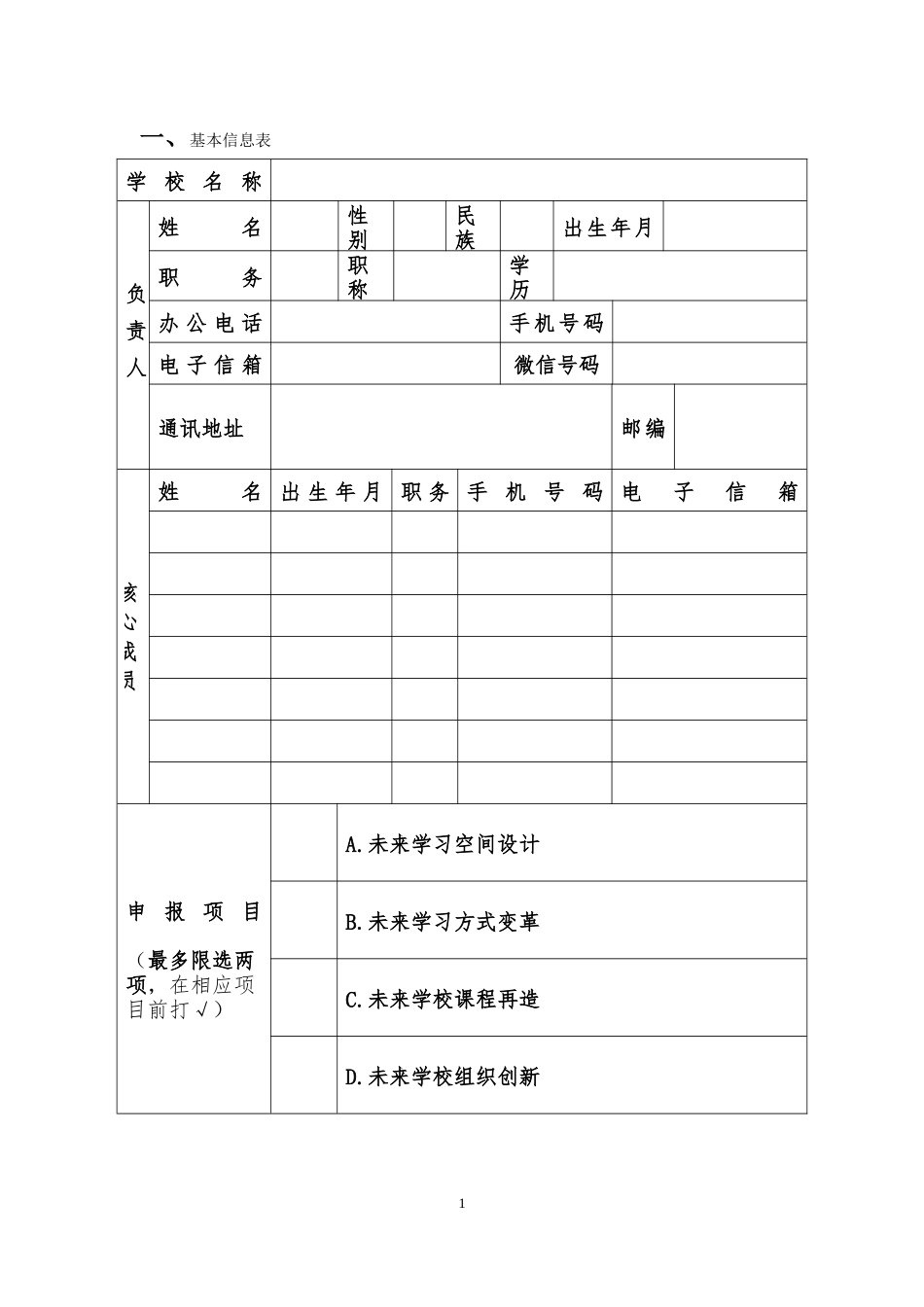 中国未来学校联盟首批重点项目申报书_第3页