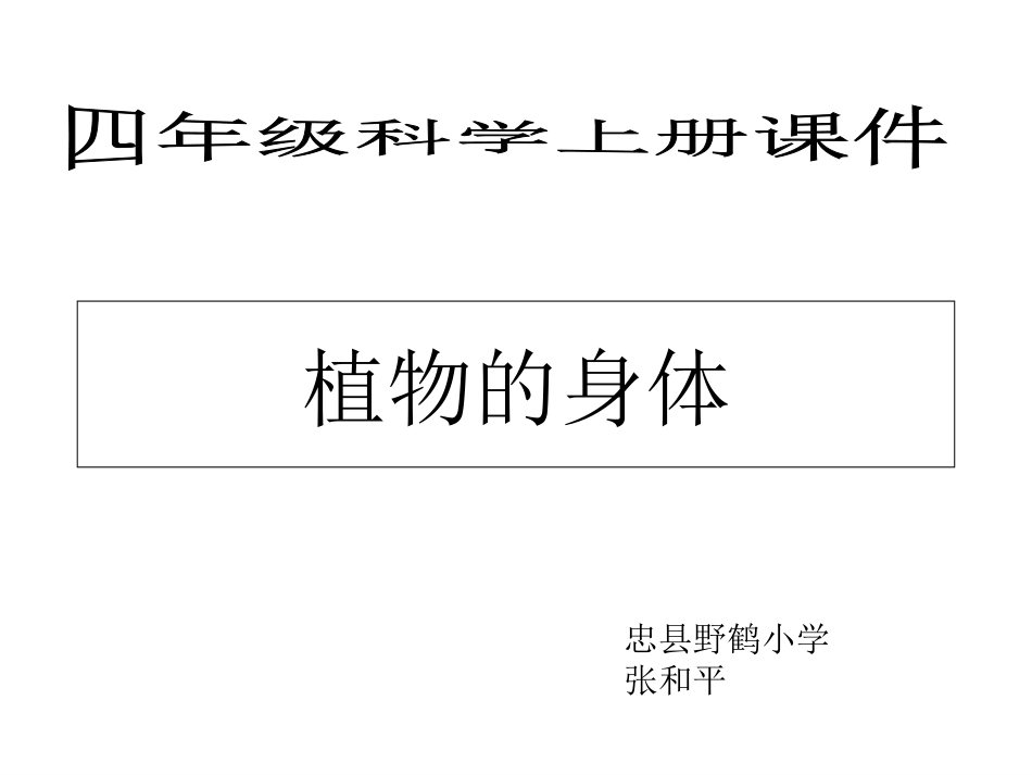 四年级科学第八课《植物的身体》_第1页