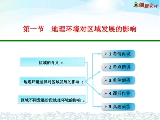 第一节地理环境对区域发展的影响
