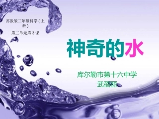 武蓓丽小学三年级上册科学《神奇的水》说课课件