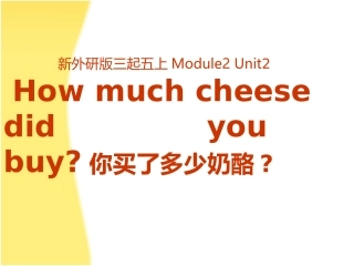 五上-M2U2How-much-cheese-did-you-buy-外研版(三起)