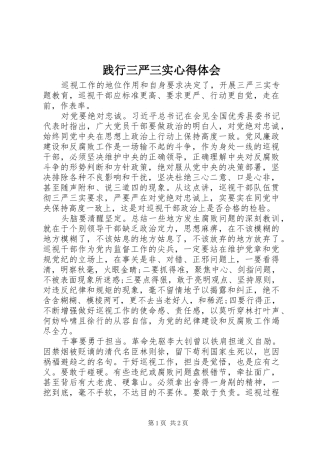 践行三严三实心得体会