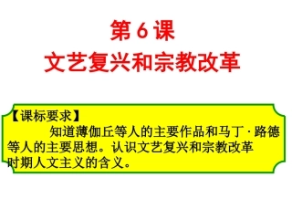 必修三人教新课标第6课文艺复兴和宗教改革