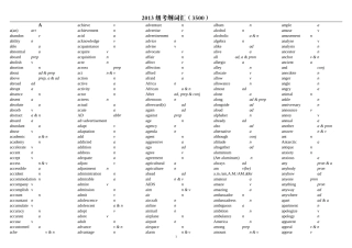 2015年考纲词汇3500词(B4版)