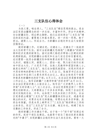 三支队伍心得体会