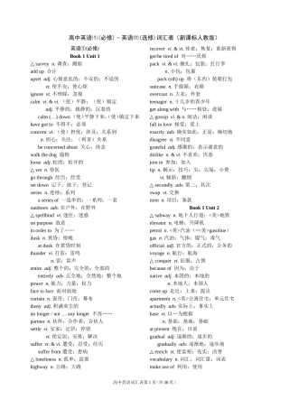 词汇表(新课标人教版)