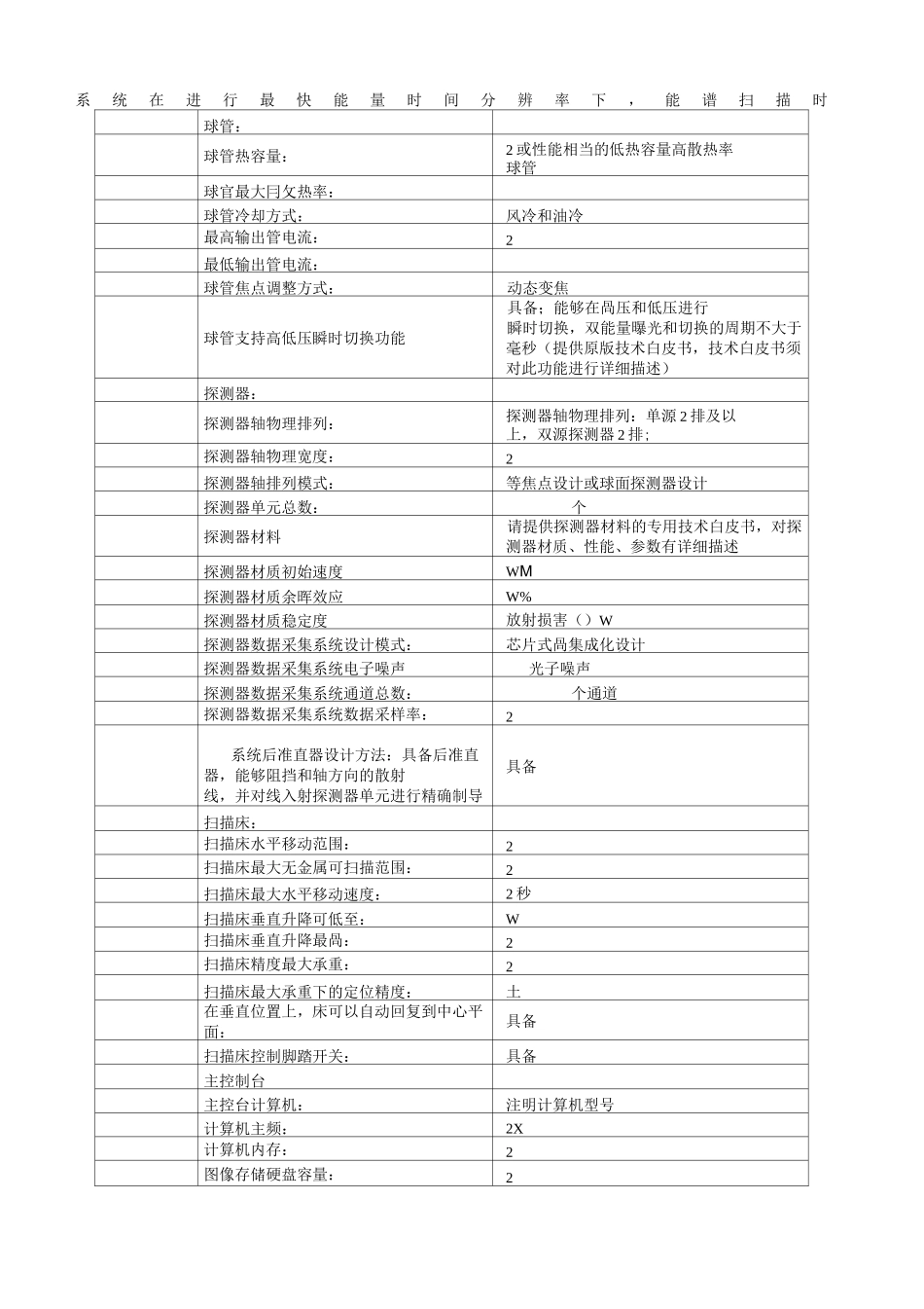 多排螺旋CT设备招标参数要求-南昌大学第一附属医院_第2页