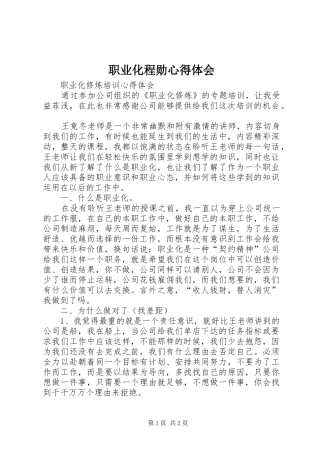 职业化程勋心得体会