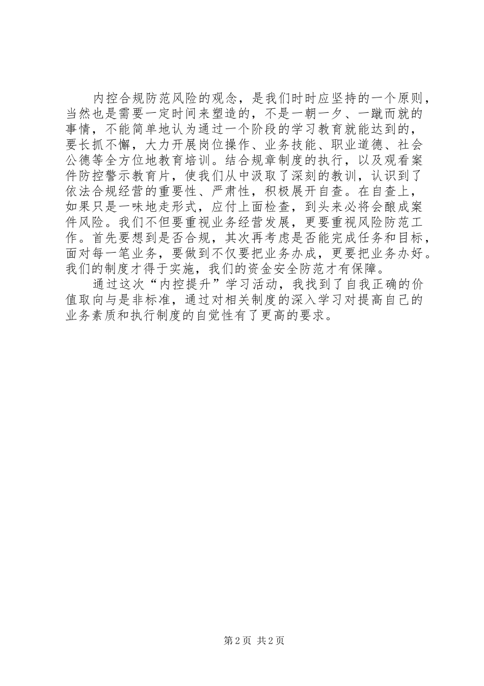 XX年内控提升学习心得_第2页