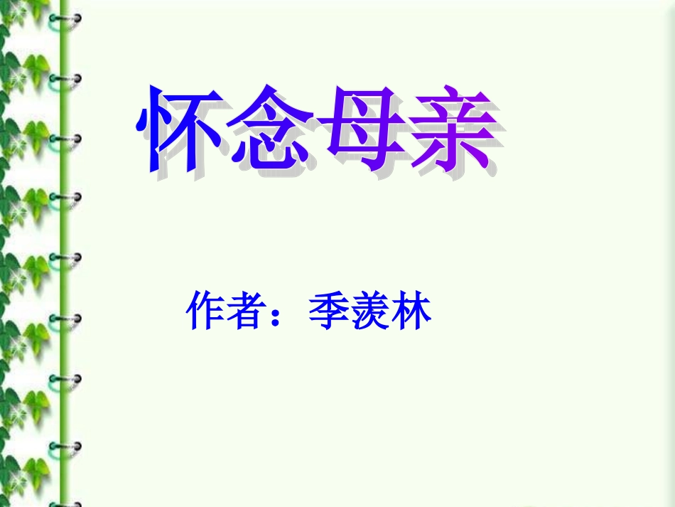 怀念母亲PPT_第2页